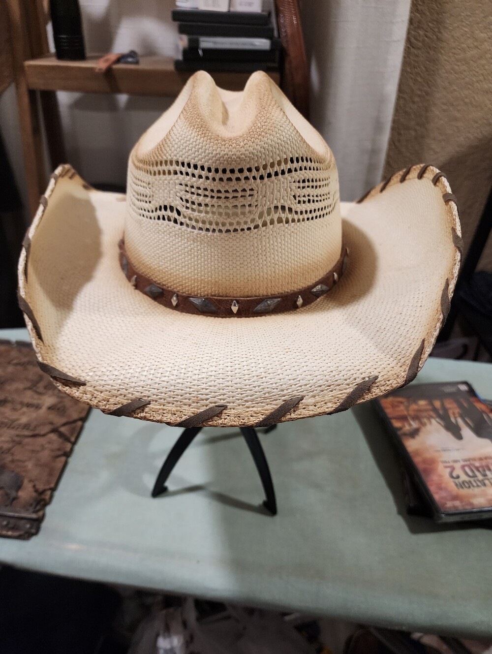 Bullhide Terry Clark Natural Straw Cowboy Hat with Brown Accent Band